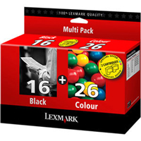 Lexmark High Capacity No 16 Black & No 26 Colour Ink Cartridges (80D2126)