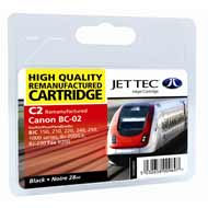 Jet Tec Replacement Black Ink Cartridge (Alternative to Canon BC-02)