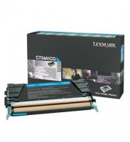 Lexmark C734A1CG Return Program Cyan Toner Cartridge, 6K Page Yield (C734A1CG)