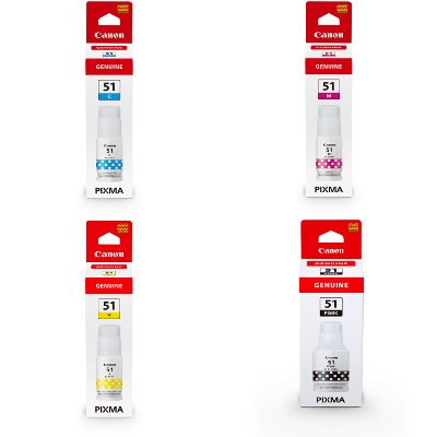 Black Canon GI-51 Multipack 4 Colours Ink Bottle (GI-51-PACK)