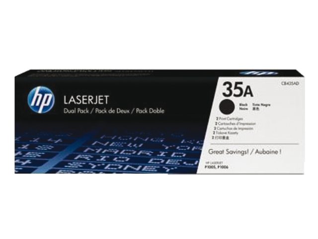 HP CB435AD Twin Pack Black (35A) Toner Cartridges - CB 435AD