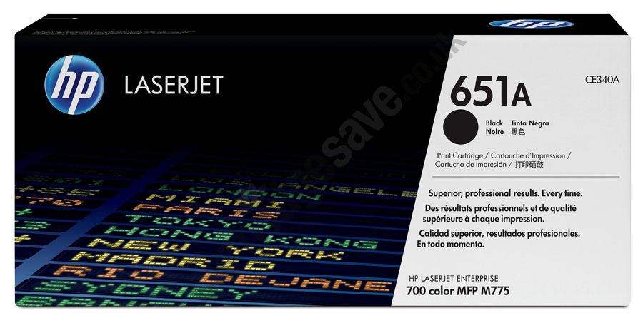 HP 651A Black Toner Cartridge - CE 340A (CE340A)