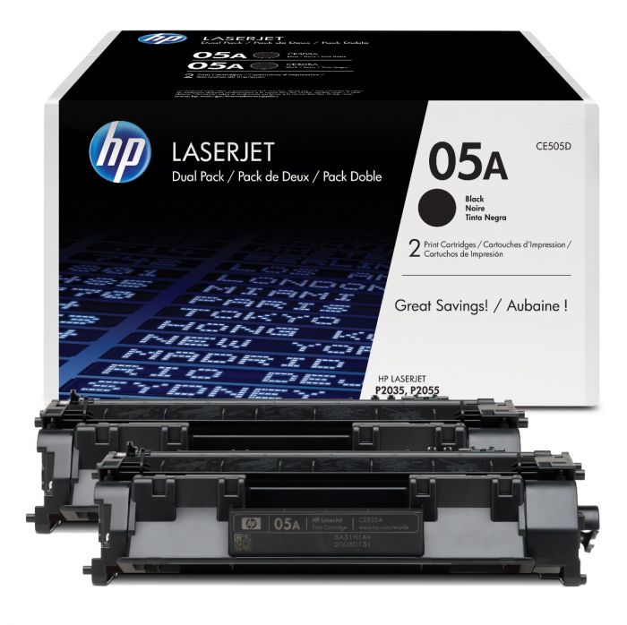 HP 05A Twin Pack Standard Capacity Toner Cartridge - CE505D (CE505D)