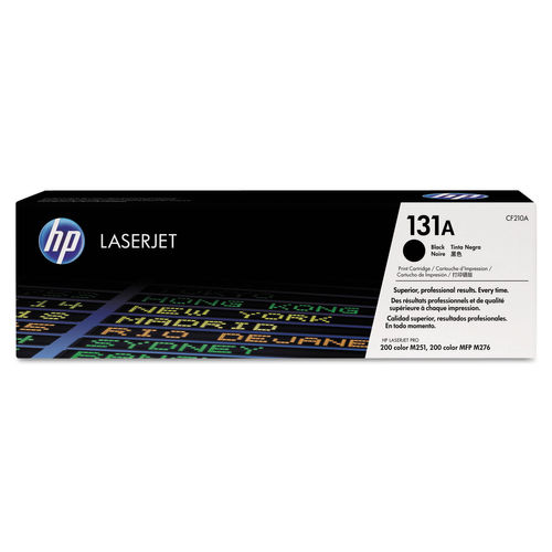 HP 131A Standard Capacity Black Toner Cartridge - CF210A, 1.6K Page Yield (CF210A)