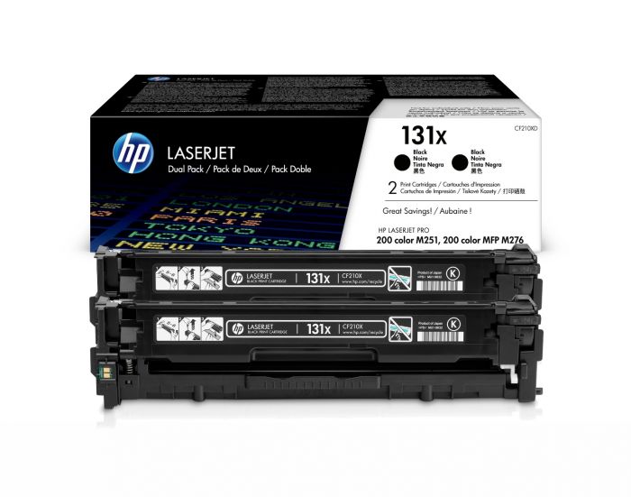 HP 131X Twin Pack High Capacity Black Toner Cartridge - CF210XD (CF210XD)