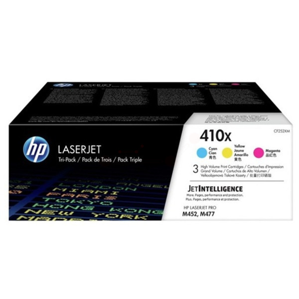 High Capacity 3 Color HP 410X Toner Cartridge Multi Pack, 5K Page Yield Each (CF252XM)