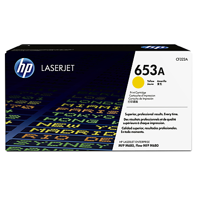 HP 653A Yellow Toner Cartridge, 16.5K Page Yield (CF322A)