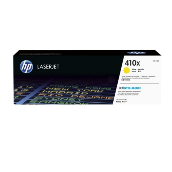 High Capacity Yellow HP 410X Toner Cartridge, 2.3K Page Yield (CF412X)