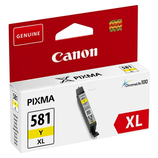 Canon 581XL High Capacity Yellow Ink Cartridge - CLI 581XL Y, 8.3ml (CLI-581XLY)