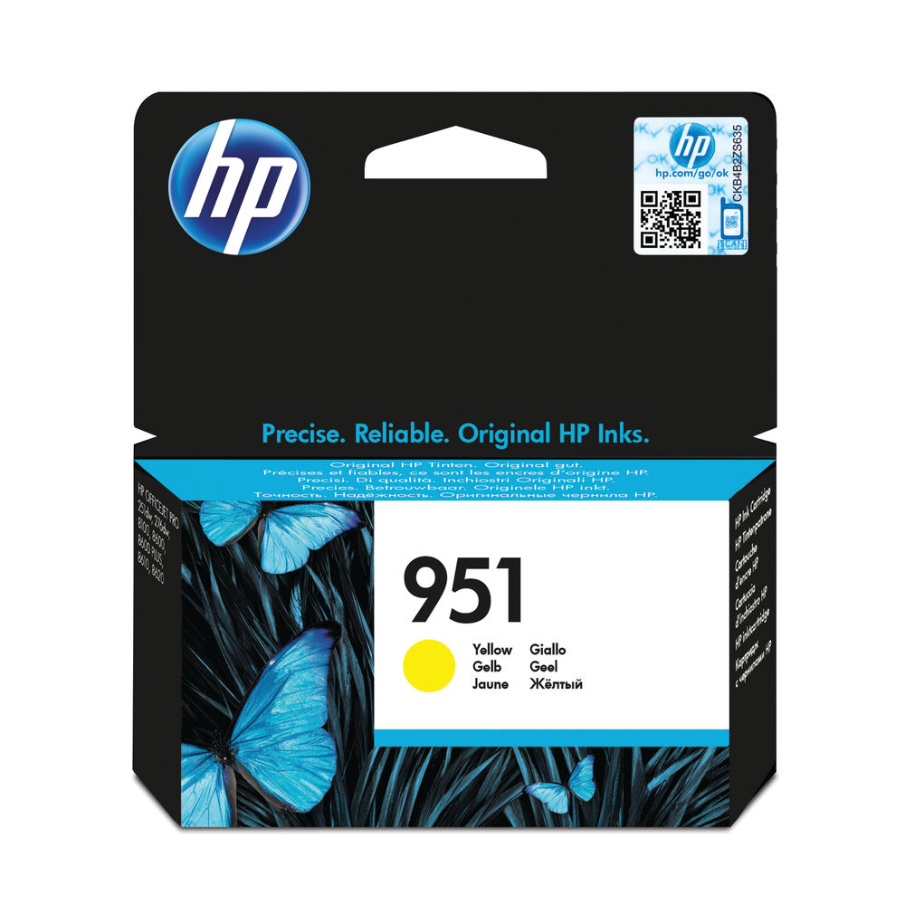 HP 951 Standard Capacity Yellow Ink Cartridge - CN052A