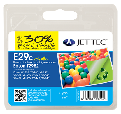 Jet Tec E29C Compatible Cyan Ink Cartridge for T298240, 12ml (E29C)