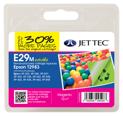 Jet Tec E29M Compatible Magenta Ink Cartridge for T298340, 12ml (E29M)