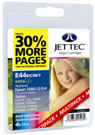 Jet Tec ( Made in the UK) Lightfast Black, Cyan, Magenta, Yellow Ink Cartridges for T044540 (E44MP)