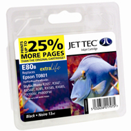 Jet Tec ( Made in the UK) E80B Compatible Black Ink Cartridge for T080140, 7.4ml (E80B)