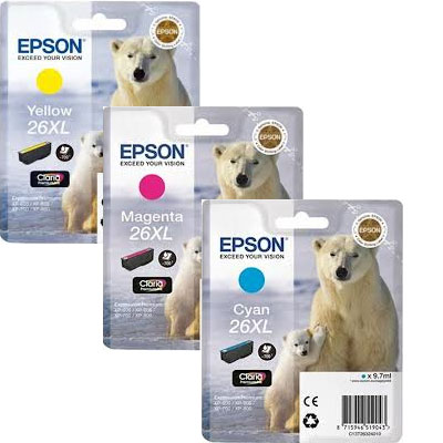 Epson 26XL Multipack of 3 Polar bear Inks (Epson 26XL Multipack)
