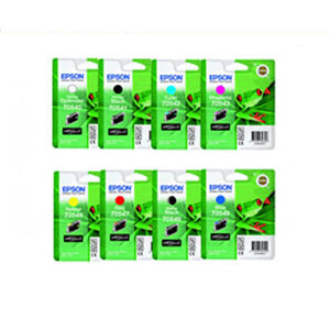 Epson Photo R800, R1800 Set of 8 Frog Ink Cartridges (Epson R800 Multipack)
