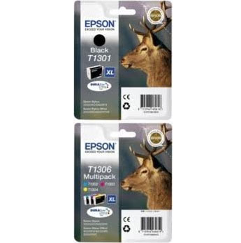 Epson T1301 and T1306 Multipack of 4 Stag Inks (Epson T1301 Multipack)