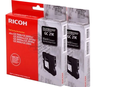 Ricoh Multipack 4 GC21 Twin Black Gel Ink Cartridges (2 * 405532) (GC21 Twin Pack)