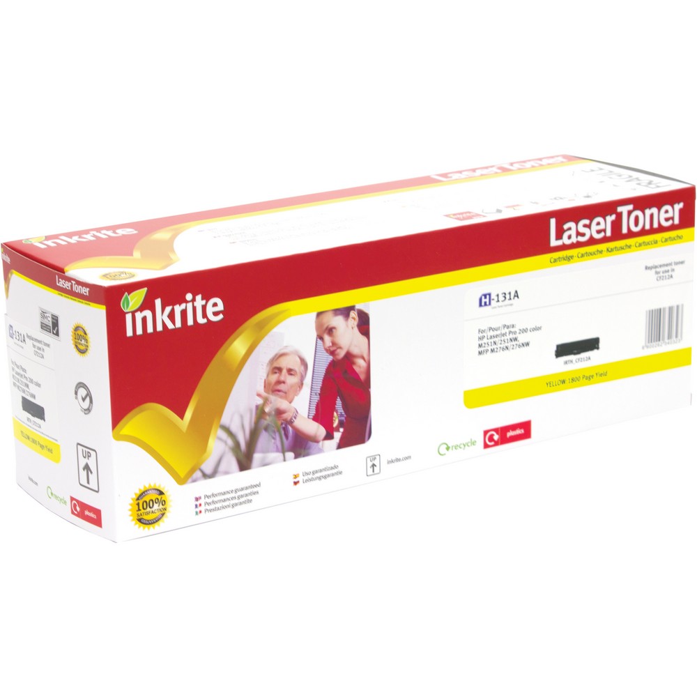 Inkrite Premium Compatible Yellow for HP CF212A (131A) Laser Cartridge, 1.6K Page Yield (H-212A)