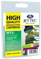 Jet Tec Replacement High Capacity Yellow Ink Cartridge (Alternative to HP No 11, C4838A) (H11Y)