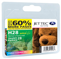 Jet Tec Replacement 60% More Pages Colour Ink Cartridge (Alternative to HP No 28, C8728A)