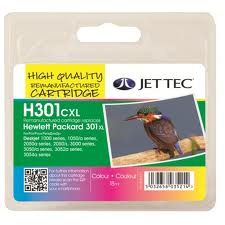 Jet Tec Jettec Replacement 301XL High Capacity Tri-Colour Ink Cartridge (Alternative to HP No CH564E), 18ml