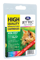 Jet Tec Replacement Black (Alternative to HP 56) and Replacement Colour (Alternative to HP 57) Ink Cartridges Multi Pack (H56-57)