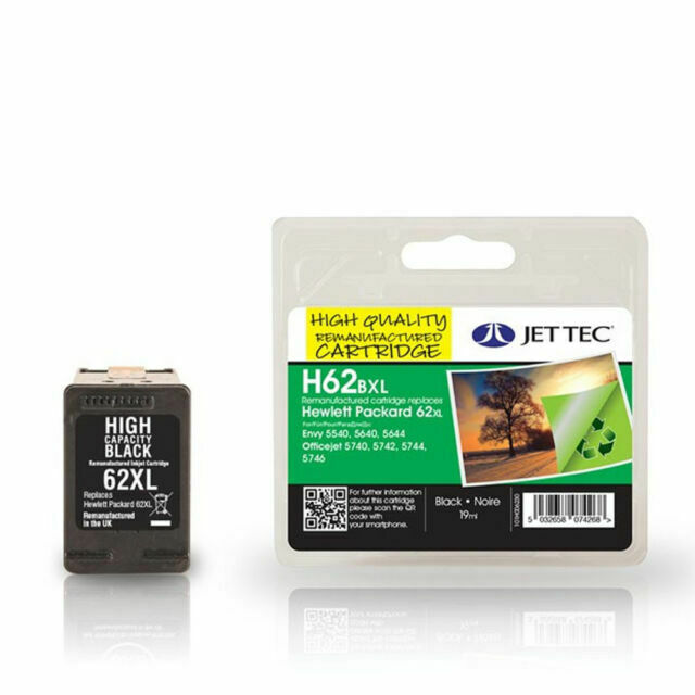 Jet Tec HP C2P05AE Ink Black 62XL Cartridge (H62XLB)