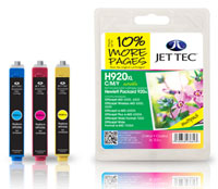 Jet Tec Replacement for HP 920XL Combo Pack Cyan, Magenta, Yellow Ink Cartridge (Alternative HP920XL) (H920XLCMY)