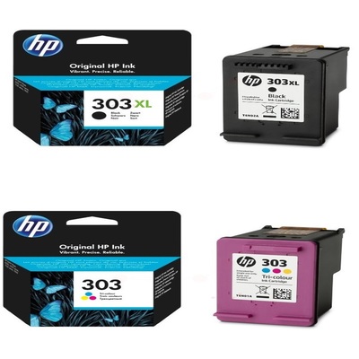 HP 303XL Black and 303 Tri-Colour Ink Cartridge Pack (HP 303XL 303 Pack)