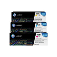 HP 304A Tri Pack (CMY) - Set of Cyan, Magenta and Yellow Toners (HP 304A Tri Pack)