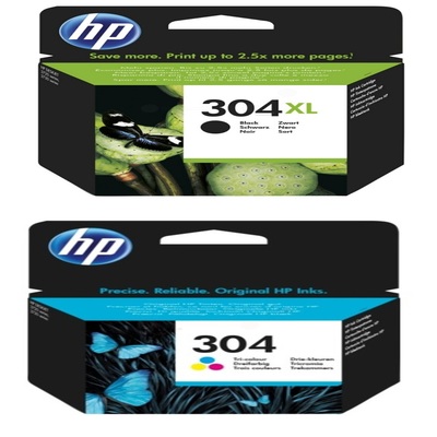 HP 304XL Black and 304 Tri-Colour Ink Cartridge Pack