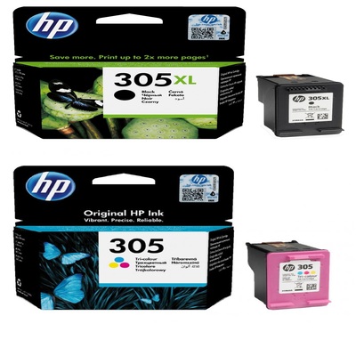 HP 305XL Black and 305 Tri-Colour Ink Cartridge Pack