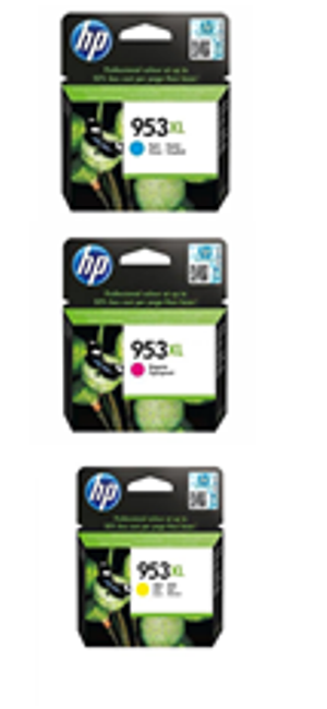 HP 953XL Multipack - 3 Ink Cartridges Pack (Cyan Magenta Yellow) (HP 953XL Multipack)