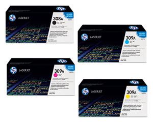 HP 308A Black and 309A CMY Toner Cartridge Quad Pack (HP Q2670 Multipack)