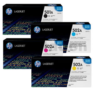 HP 501A Black and 502A CMY Toner Cartridge Quad Pack (HP Q6470 Multipack)