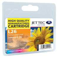 Jet Tec Replacement Colour Ink Cartridge (Alternative to Lexmark No 26, 10N0026E) (L26)