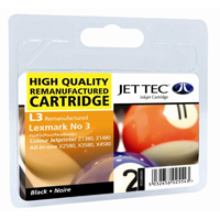 Jet Tec Replacement Black Ink Cartridge (Alternative to Lexmark No 3, 18C1530E)