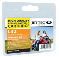 Jet Tec Replacement Black Ink Cartridge (Alternative to Lexmark No 32, 18CX032E) (L32)