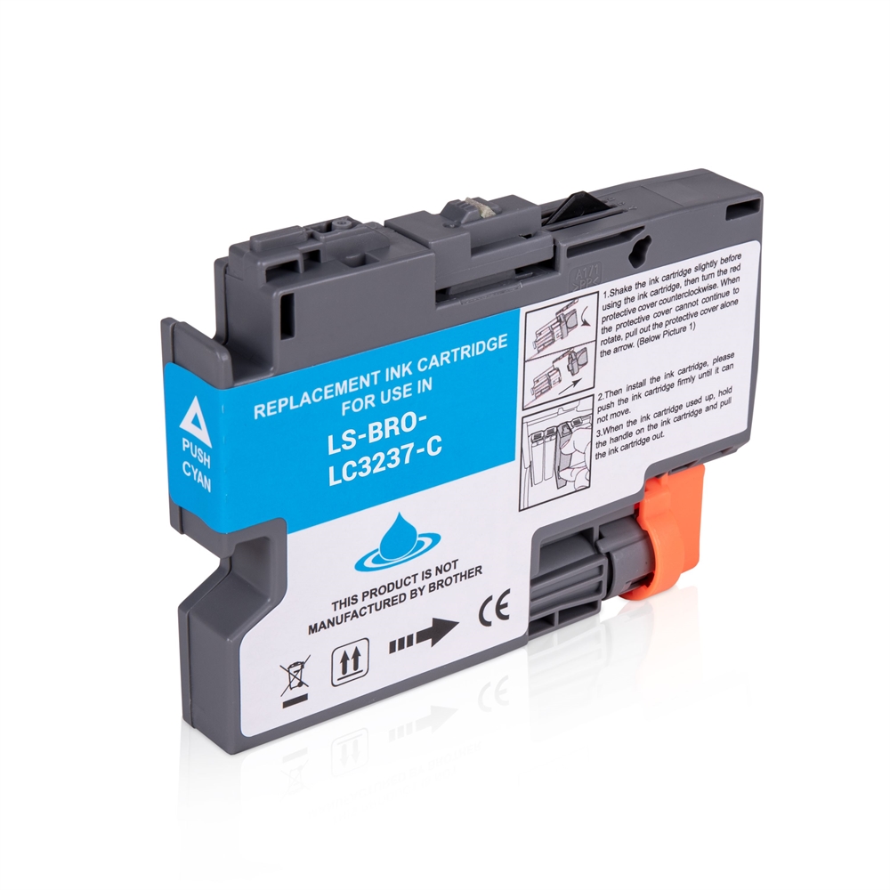 Tru Image Brother LC3237C Cyan Ink Cartridge, Compatible LC-3237C Inkjet Printer Cartridge