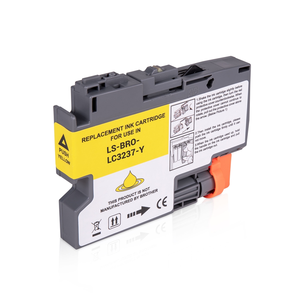 Tru Image Brother LC3237Y Yellow Ink Cartridge, Compatible LC-3237Y Inkjet Printer Cartridge (LC3237Y-CPT)