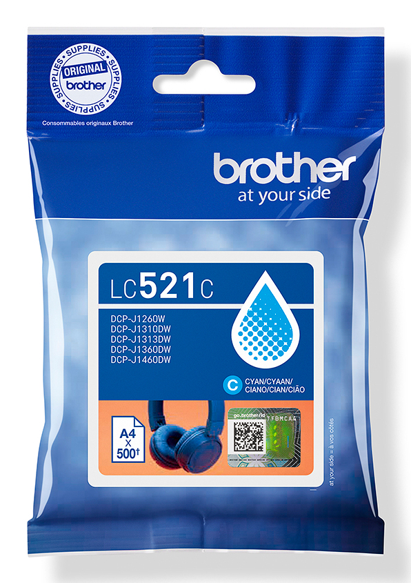 Brother Cyan Ink Cartridge, LC-521C
