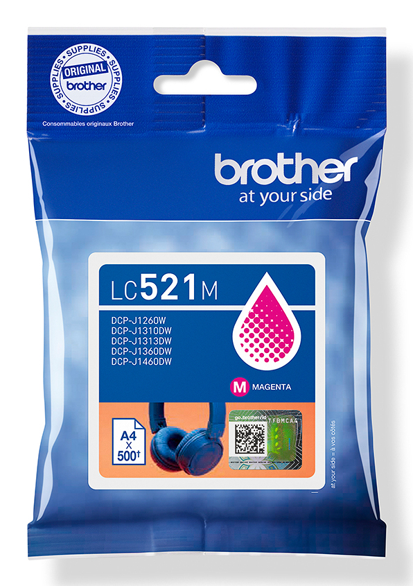 Brother Magenta Ink Cartridge, LC-521M
