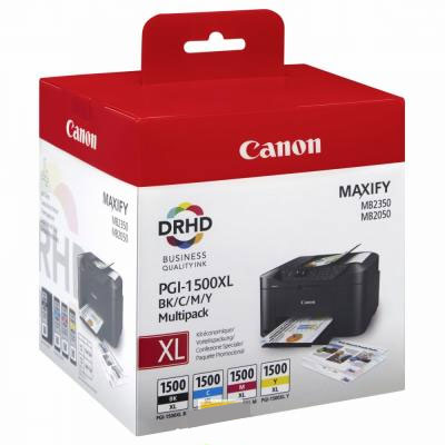 Canon DRHD XL 4 Colour Ink Cartridge Multipack - PGI-1500XL BK/C/M/Y (PGI-1500XLMulti)