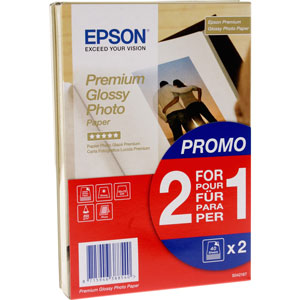 Epson Premium Glossy Photo Paper S042167, 4x6 Size, 40 Sheets, Buy One Get One Free