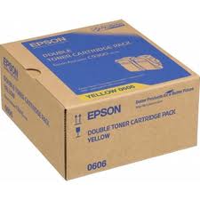 Epson C13S050606 Twin Pack Yellow Toner Cartridges, 2 x 7.5K Page Yield (S050606)