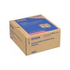 Epson C13S050607 Twin Pack Magenta Toner Cartridges, 2 x 7.5K Page Yield (S050607)