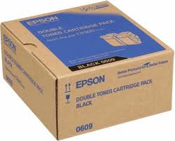 Epson C13S050609 Twin Pack Black Toner Cartridges, 2 x 6.5K Page Yield (S050609)
