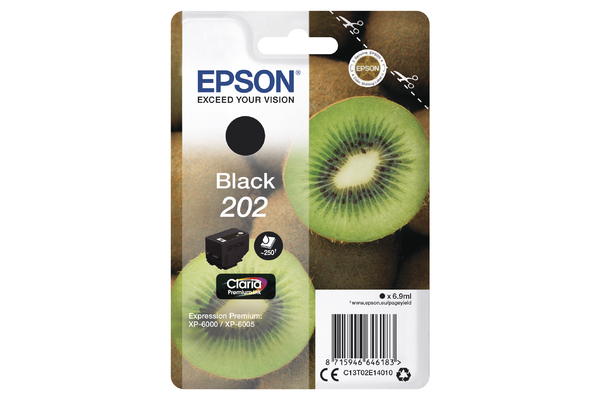Epson 202 Black Ink Cartridge - C13T02E14010 Kiwi Inkjet Printer Cartridge (T02E140)