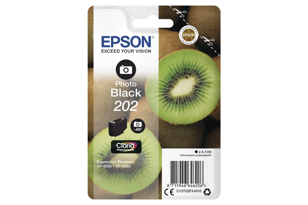 Epson 202 Photo Black Ink Cartridge - T02F1 Kiwi Inkjet Printer Cartridge